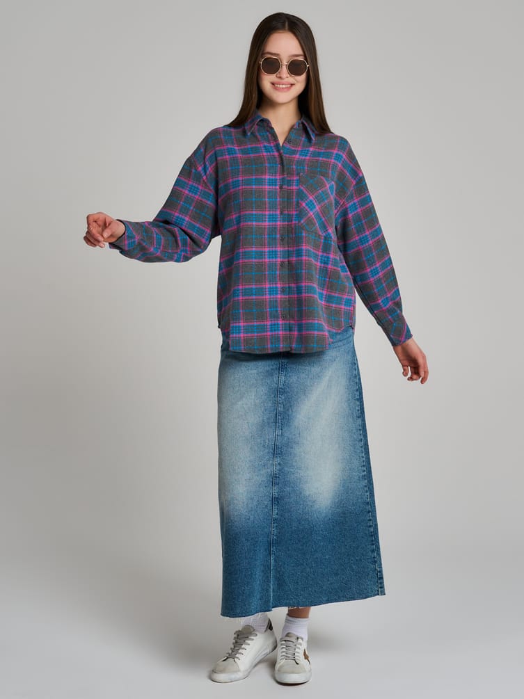 Байковая рубашка в клетку