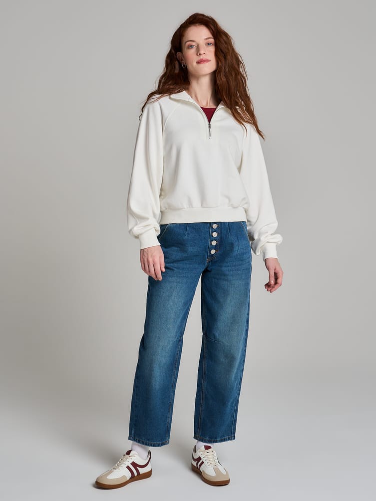 Джинсы широкие Balloon на пуговицах