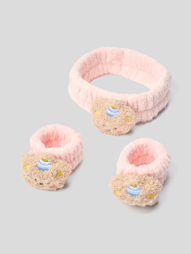 Набор для умывания повязка и браслеты медвежата