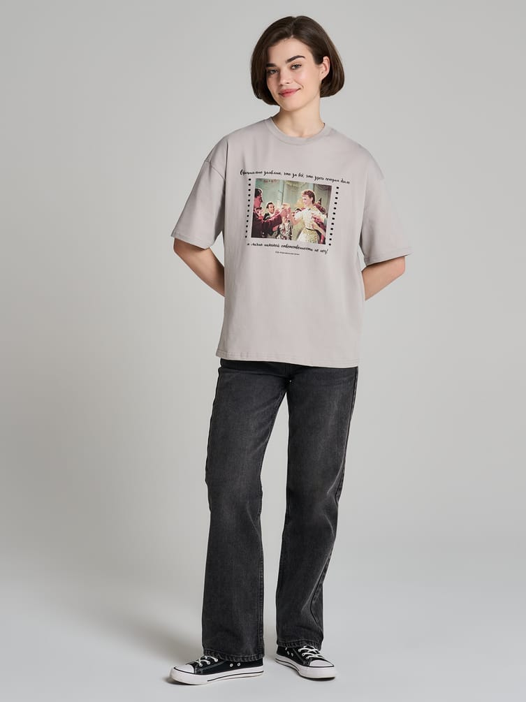 Футболка оверсайз с принтом Мосфильм