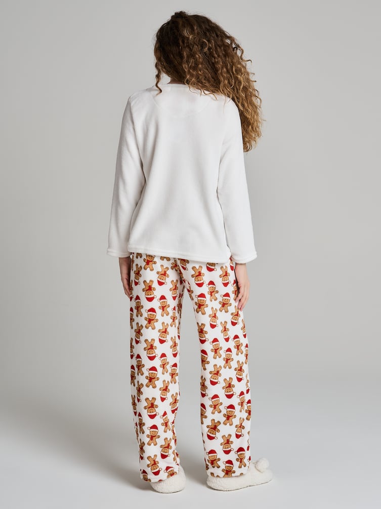 Плюшевая теплая пижама с пряничным человечком