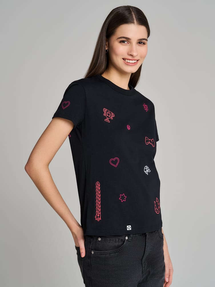 Хлопковая футболка с принтом