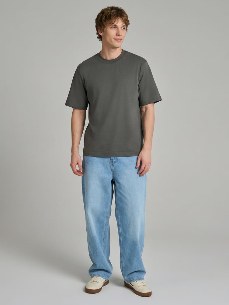 Джинсы багги широкие