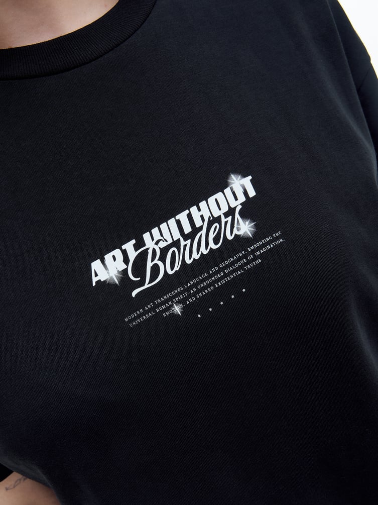 Футболка оверсайз с принтом ангелов на спине