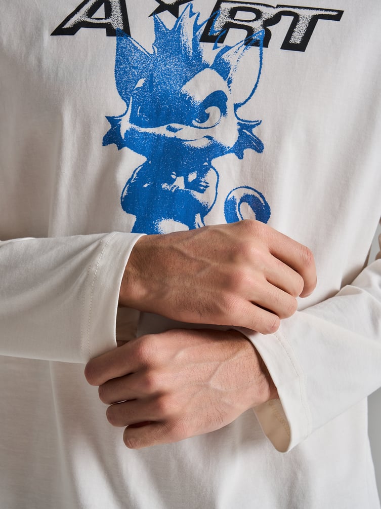 Лонгслив хлопковый с принтом