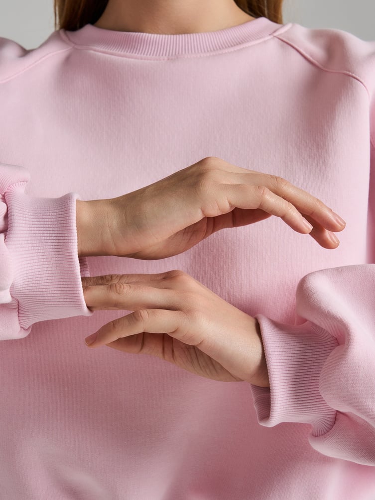 Укороченная толстовка тёплая с начёсом