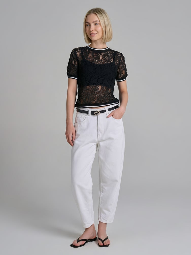 Блузка кружевная с коротким рукавом