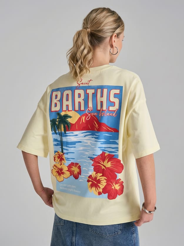 Футболка оверсайз с принтом на спине