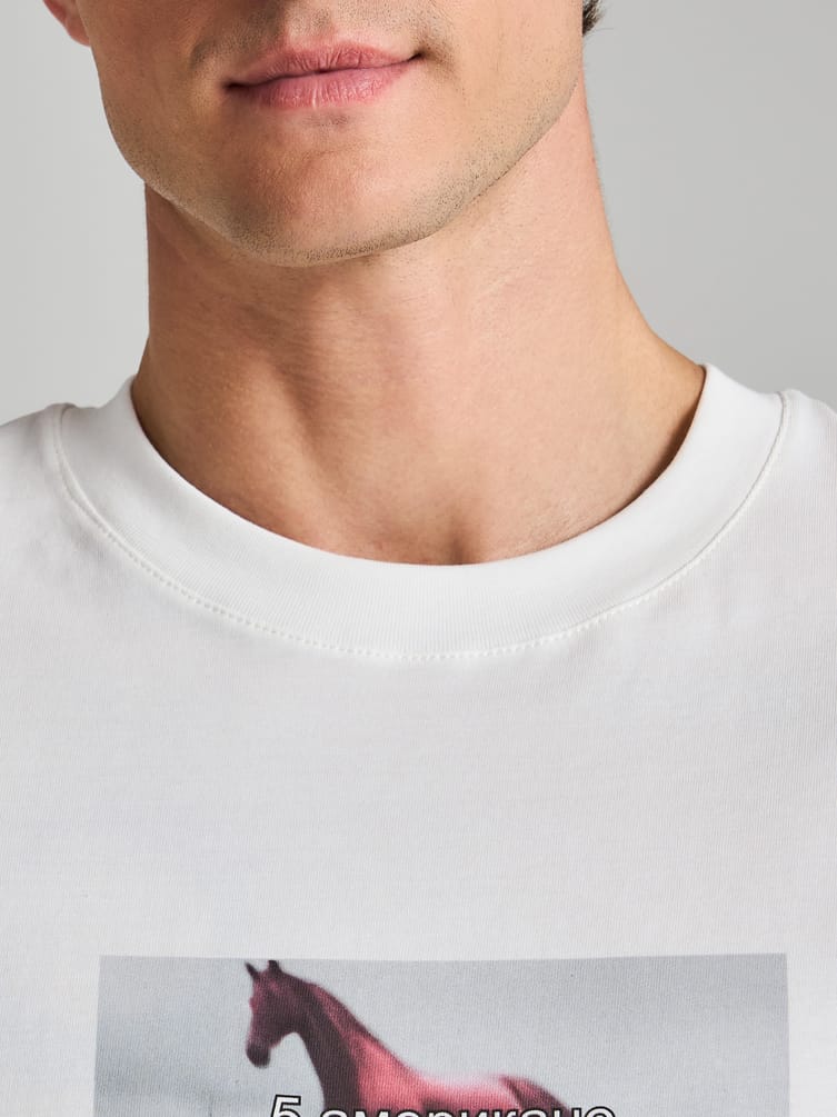 Футболка из хлопка с принтом