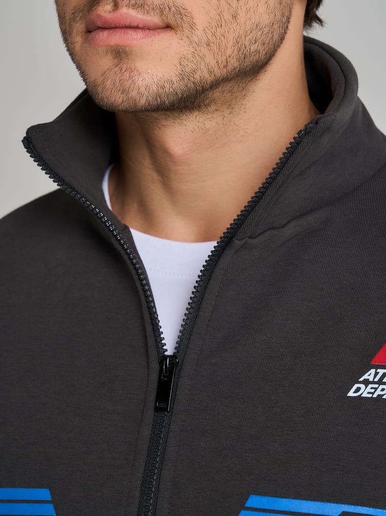 Утепленная толстовка оверсайз с высоким горлом