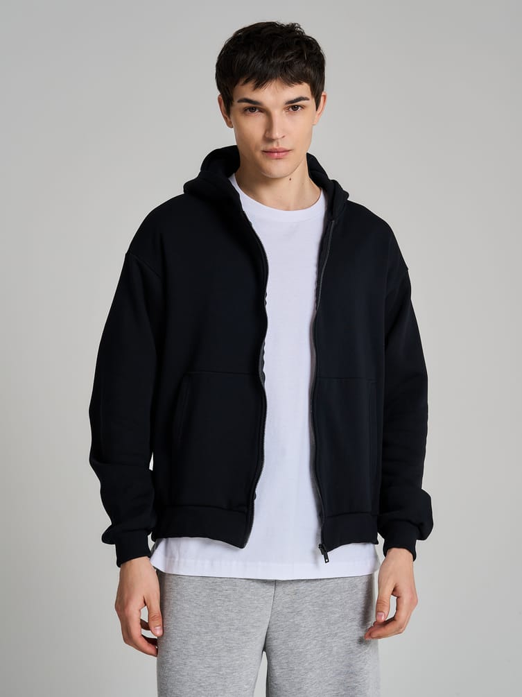 Утепленное zip-hoodie толстовка с начёсом