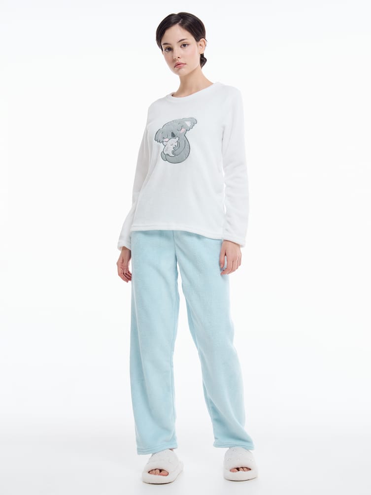 Плюшевая пижама с вышивкой коалы и брюками