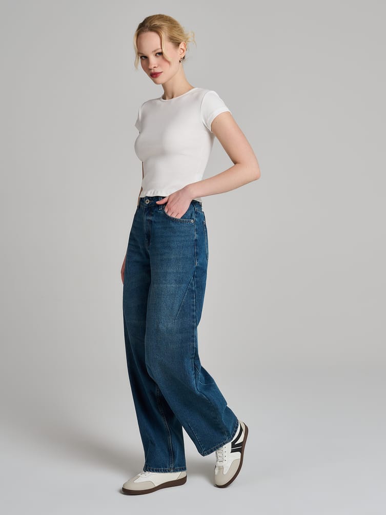 Джинсы Balloon зауженные с вареным эффектом