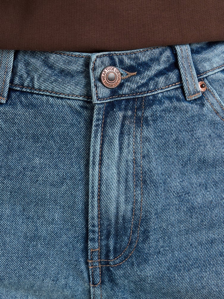 Джинсы Baggy с винтажной стиркой