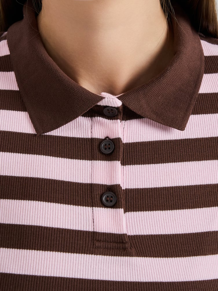 Футболка-поло в полоску