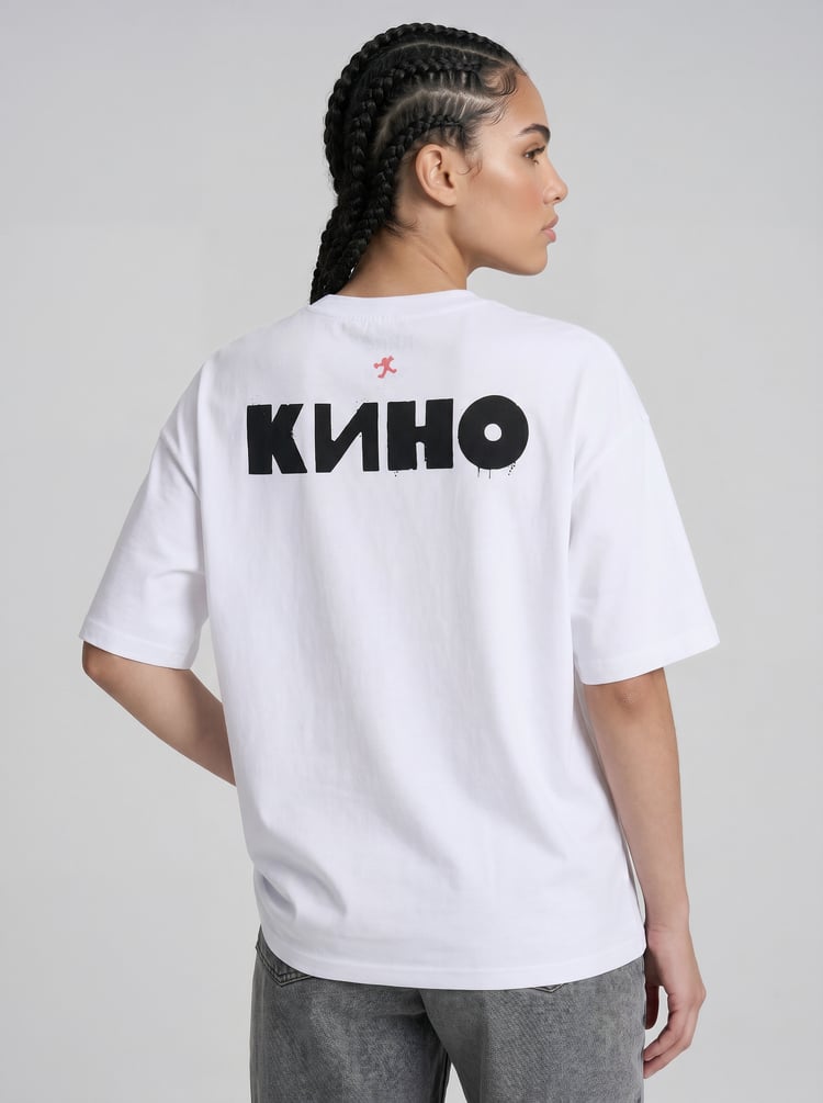 Футболка оверсайз КИНО с фотографиями Виктора Цоя