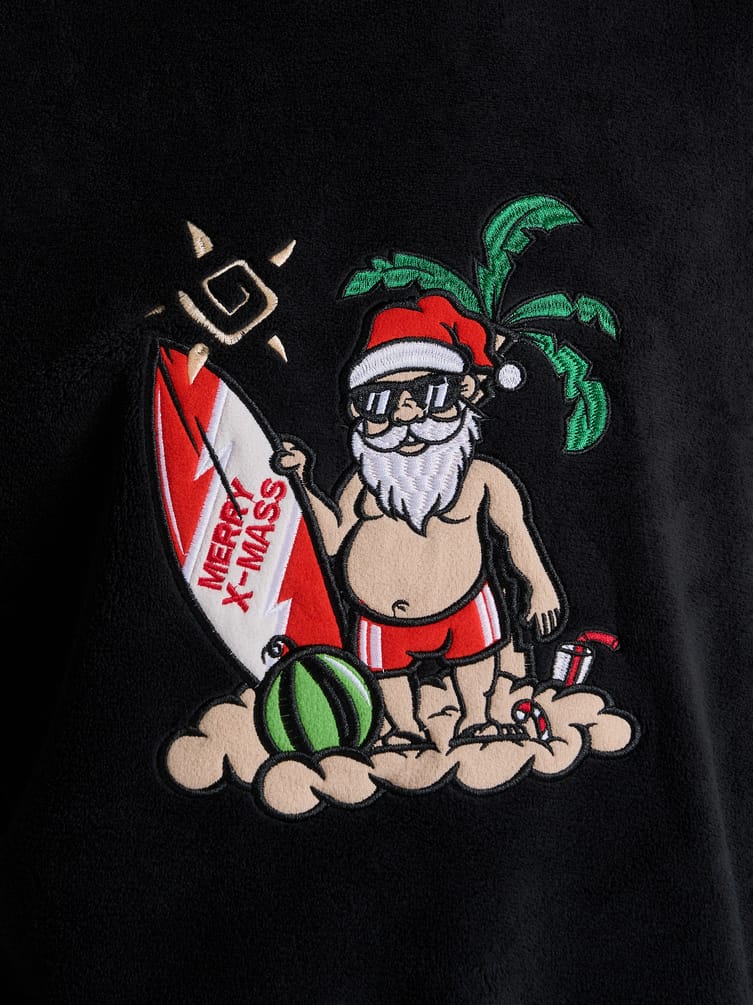 Плюшевая пижама с принтом Санты Клауса