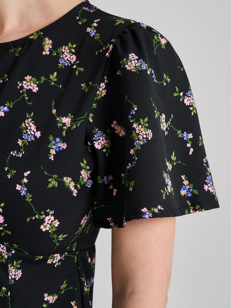 Миди платье крестьянка