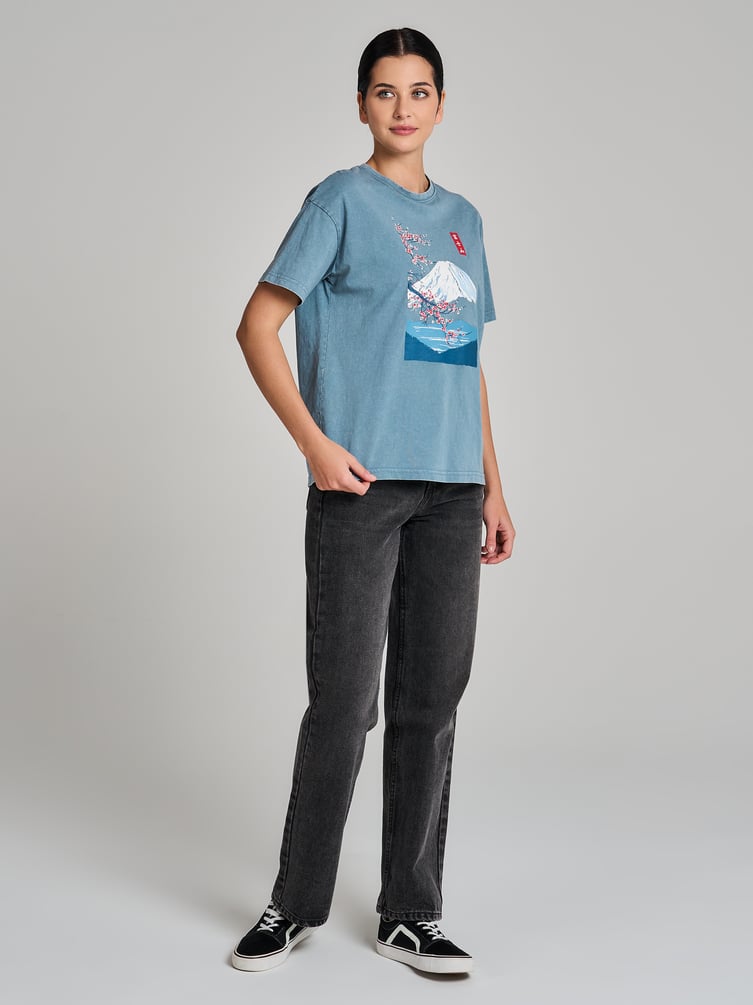 Хлопковая футболка варенка с принтом