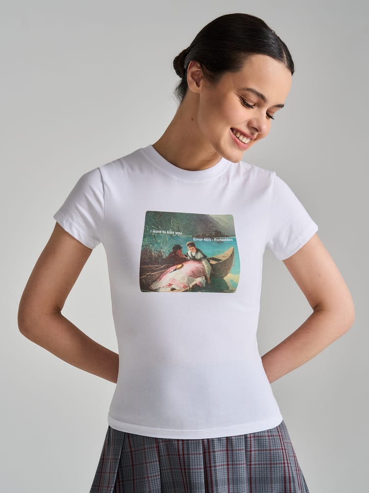 Футболка облегающая с принтом картины