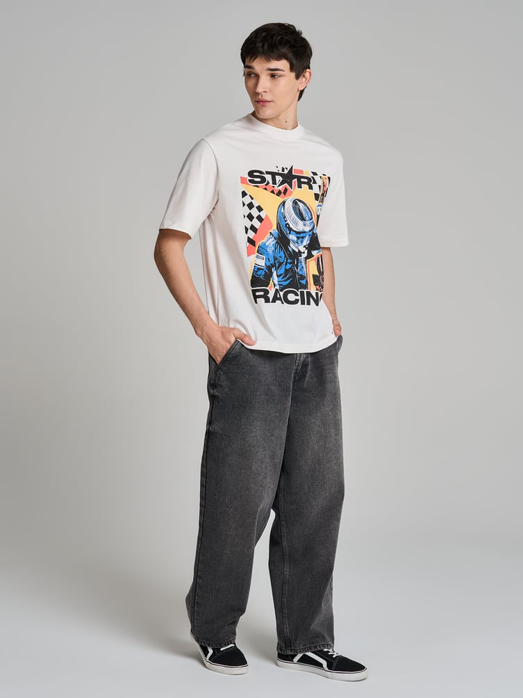 Футболка с принтом гонщика