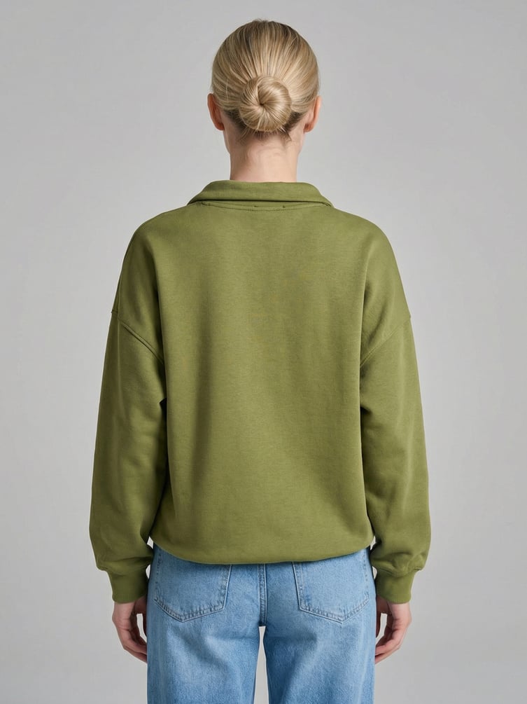 Свитшот без начеса с высоким горлом