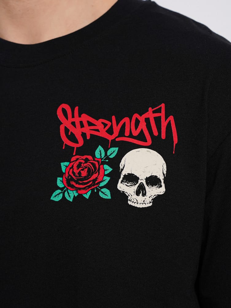 Хлопковая футболка с принтом черепа на спине