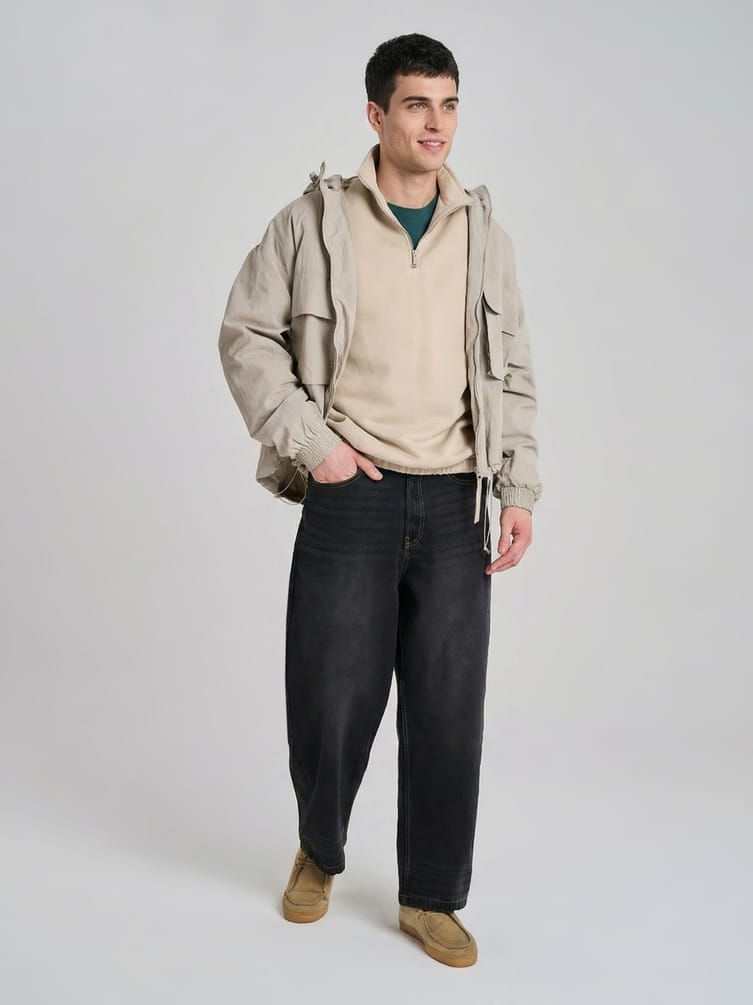 Джинсы широкие багги