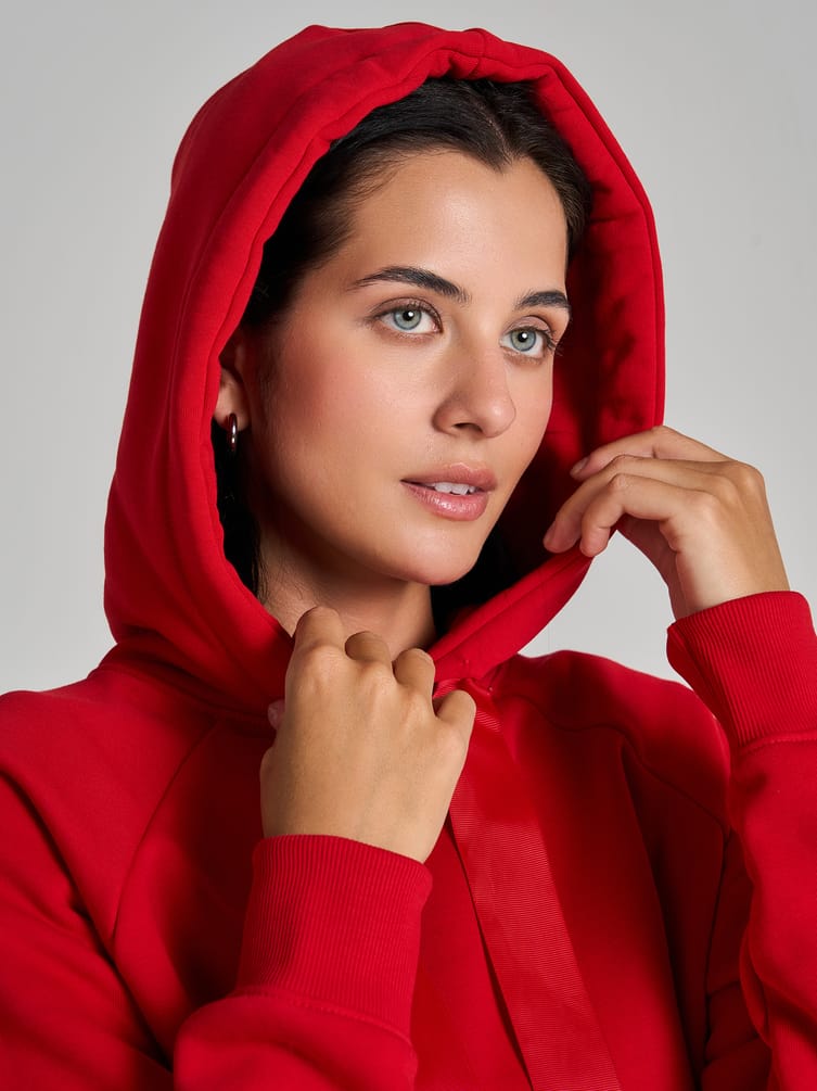 Теплое худи укороченное с начесом