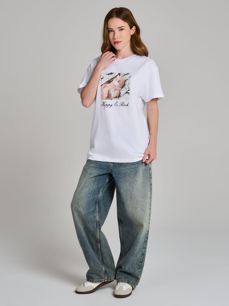 Футболка оверсайз с принтом кота