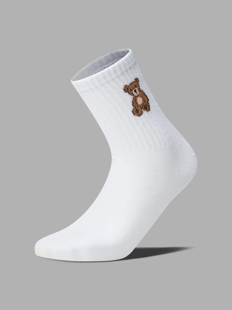 Носки - 3 пары с принтом медведя и в полоску