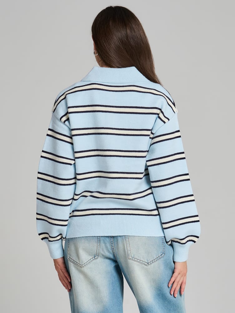 Свитер-поло в полоску