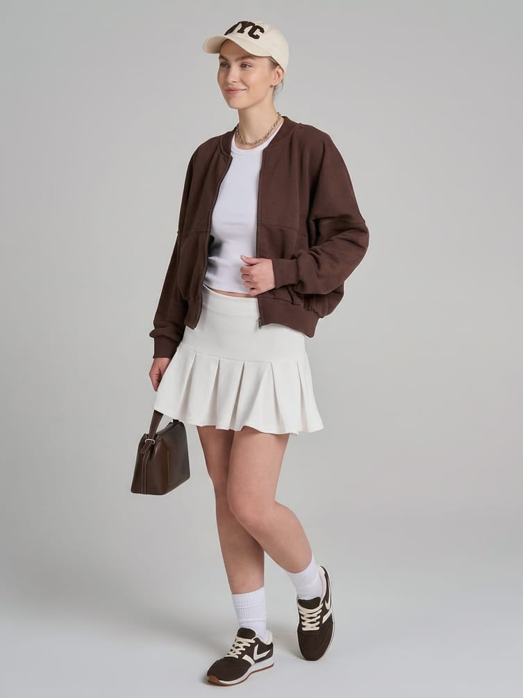 Толстовка бомбер укороченная