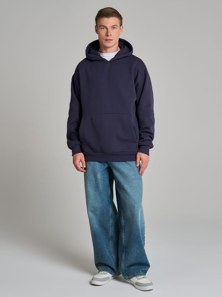 Худи оверсайз с капюшоном тёплое с начёсом