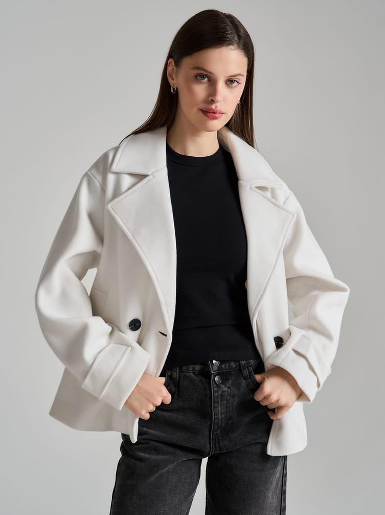 Пальто демисезонное двубортное