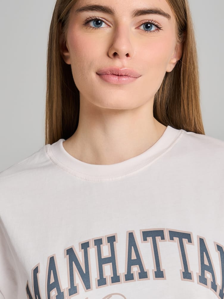 Хлопковая футболка оверсайз с надписью