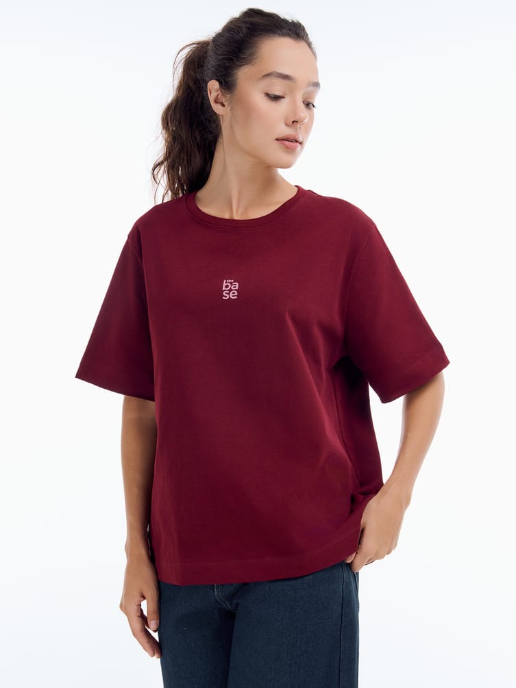 Плотная футболка оверсайз из хлопка THE BASE