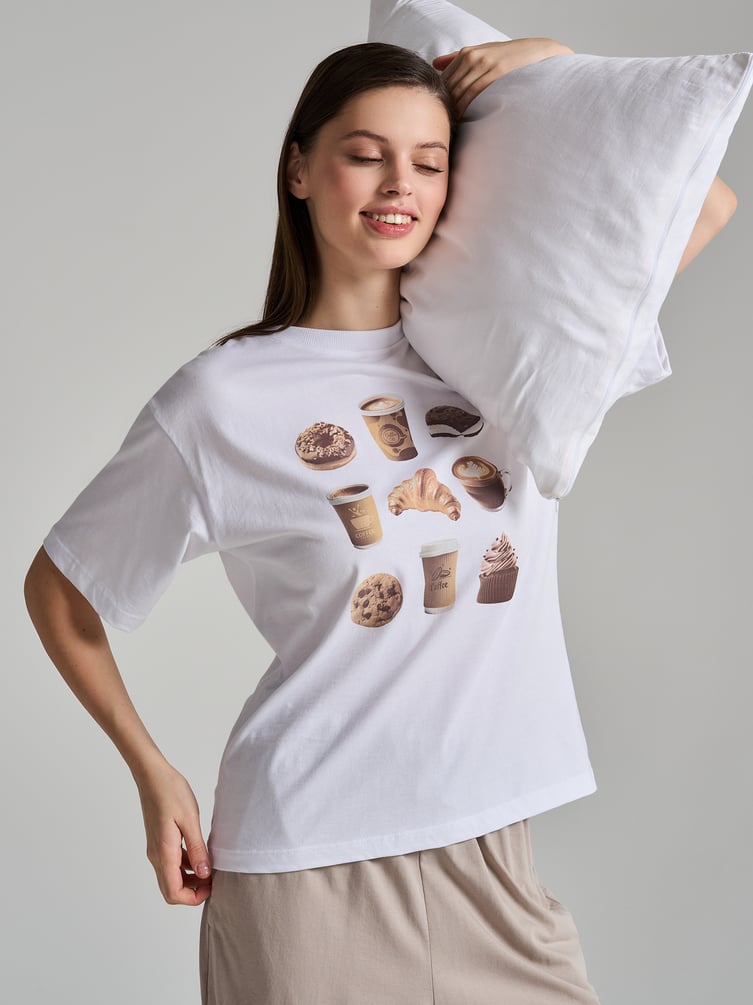 Пижама с принтом и брюками