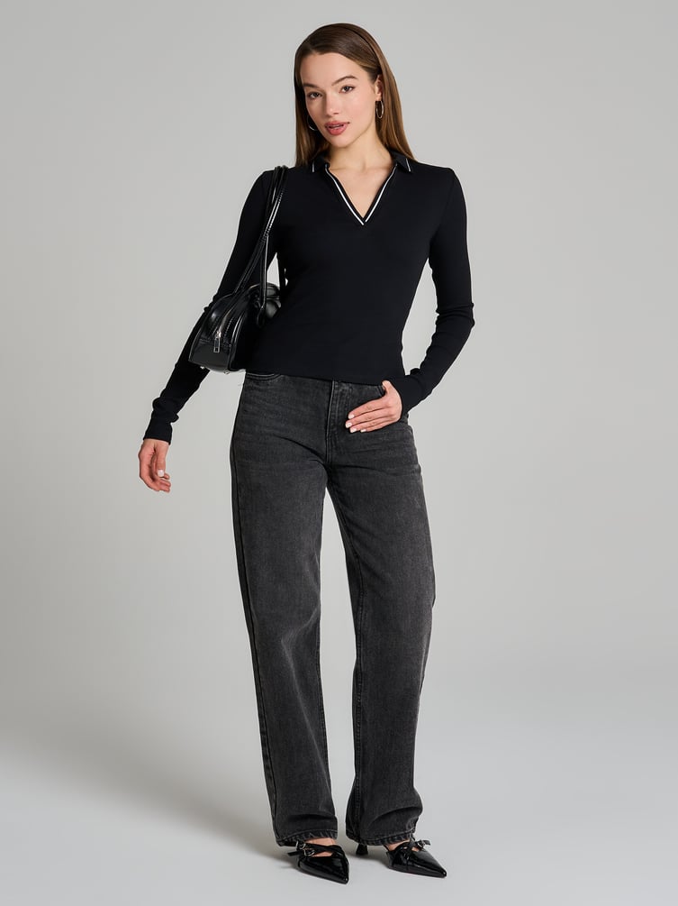 Рубашка-поло с длинным рукавом