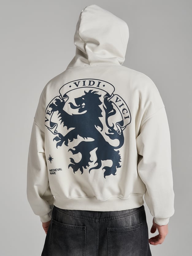 Зип худи с принтом льва на спине