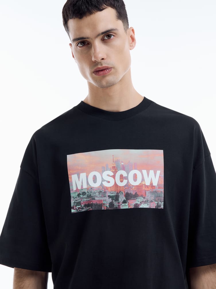 Футболка оверсайз с принтом Москва