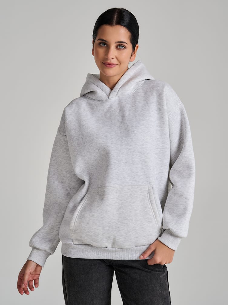 Утепленное худи оверсайз с начесом