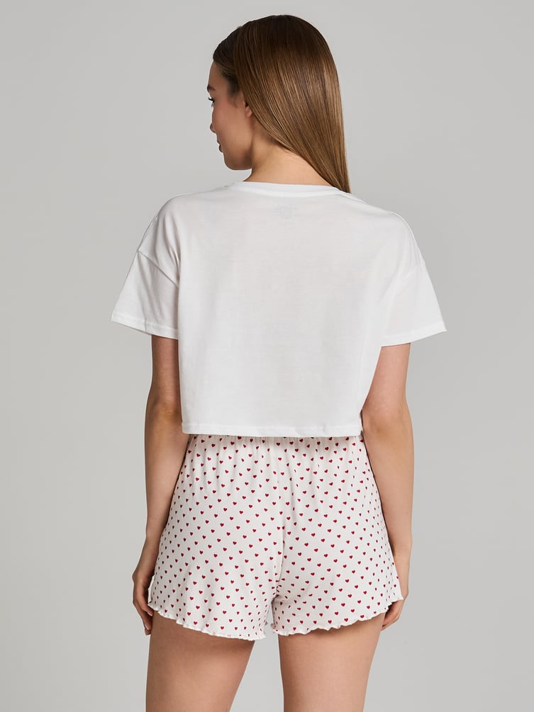 Пижама с майкой и шортами в сердечко