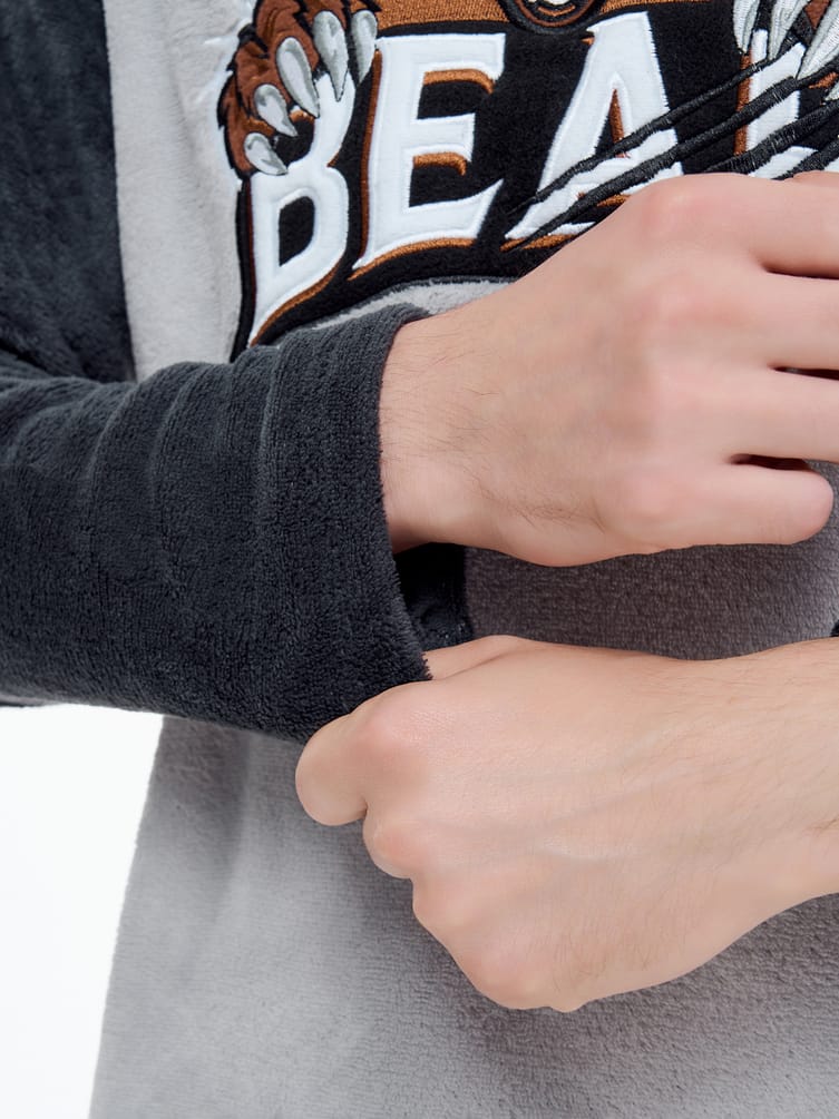 Плюшевая пижама с вышивкой медведя