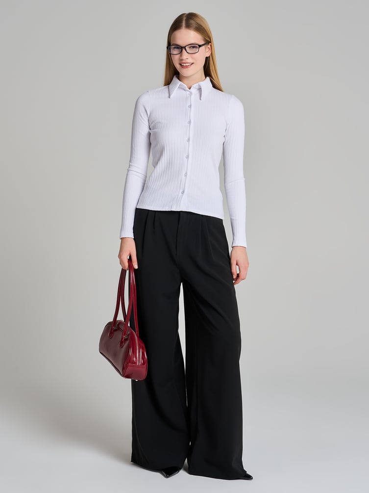 Кардиган в рубчик на пуговицах