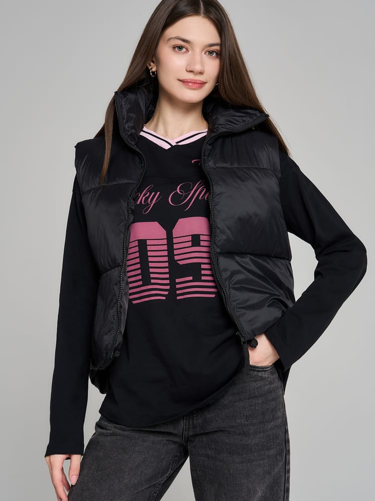 Спортивный лонгслив оверсайз с надписью