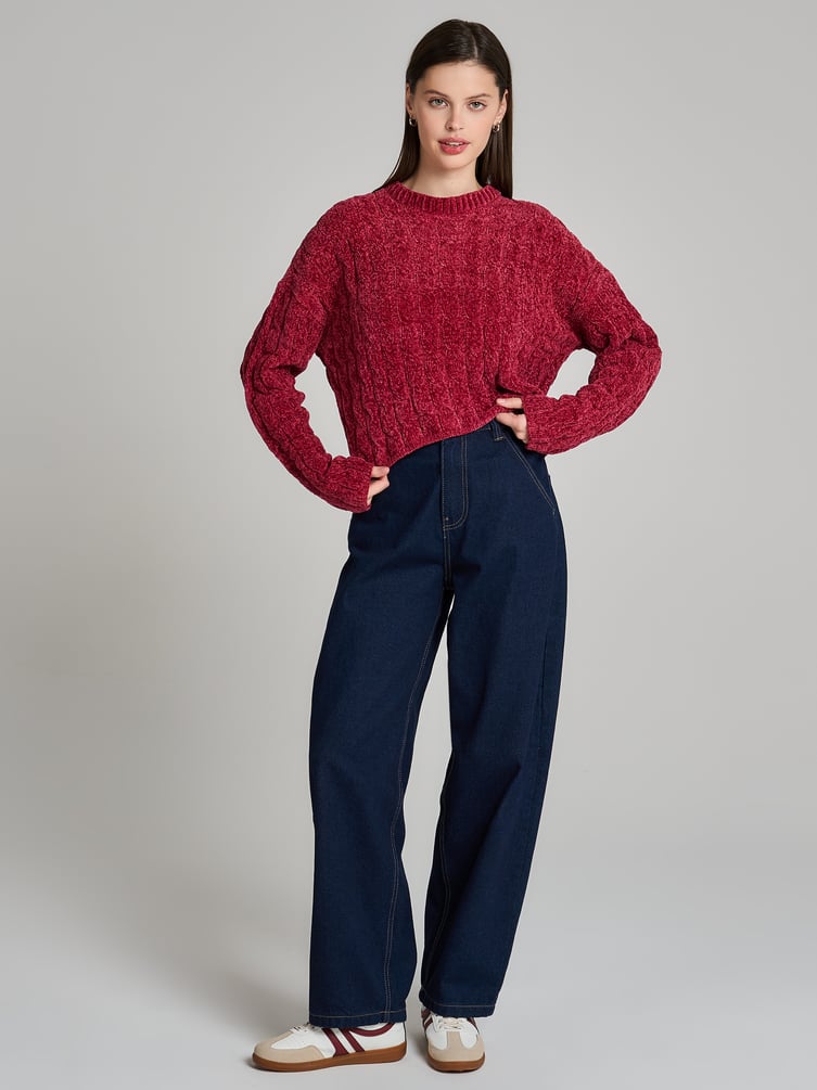 Джемпер трикотажный с косами