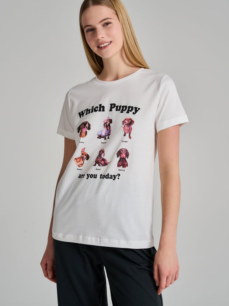 Пижама с принтом и брюками