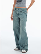 Джинсы багги с вареным эффектом