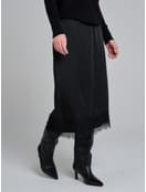 Юбка миди атласная с кружевом в бельевом стиле